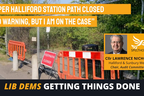 Spelthorne Liberal Democrats Halliford Station Path Closed