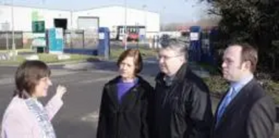 Sunbury councillors outside Charlton waste management site