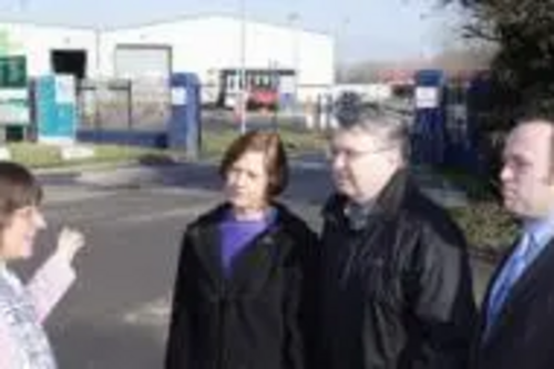 Sunbury councillors outside Charlton waste management site