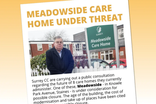 Spelthorne Liberal Democrats Meadowside Car Home to close