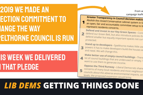 Spelthorne Liberal Democrats Council Committee system pledge fulfilled