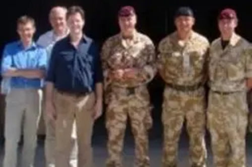 Nick Clegg with troops