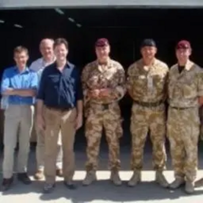 Nick Clegg with troops