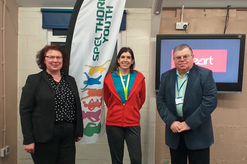 Cllrs Nichola Cornes (l) and Chris Bateson (r) with Youth Centre Founder Michelle Arnold