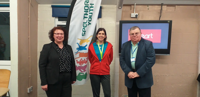 Cllrs Nichola Cornes (l) and Chris Bateson (r) with Youth Centre Founder Michelle Arnold