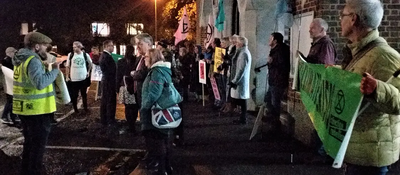 Cllrs Lawrence Nichols and Kathy Grant with Extinction Rebellion