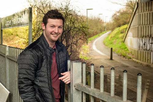 Spelthorne Liberal Democrat councillor Tom Fidler at Upper Halliford Station