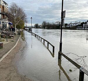 Flooding near Staines bridge